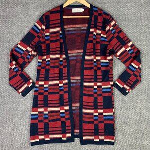 Seasalt Cornwall Open Front Cardigan Sweater Long Cashmere Wool Womens 14